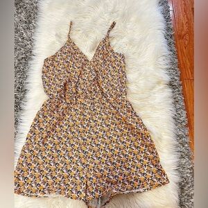 Orange floral Print romper